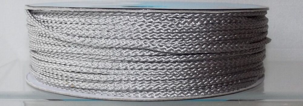 Twisted Rope Cord 3mm Polyester Trim Silver Grey