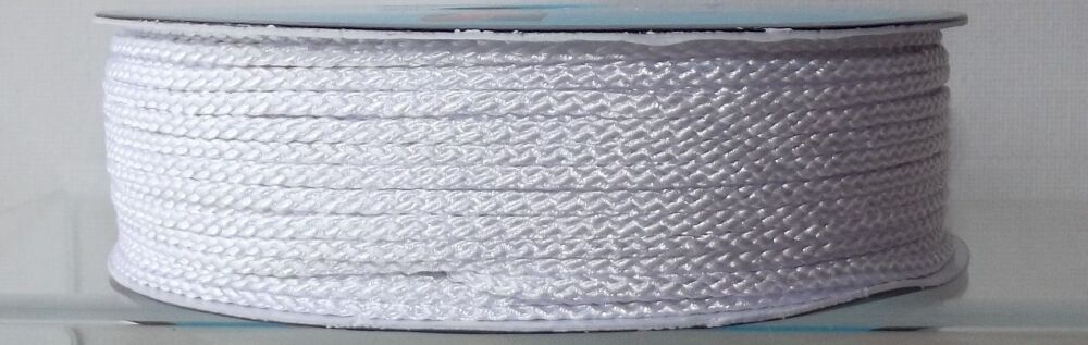 Twisted Rope Cord 3mm Polyester Trim White