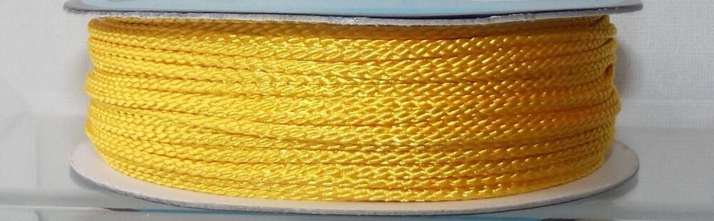 Twisted Rope Cord 3mm Polyester Trim Yellow