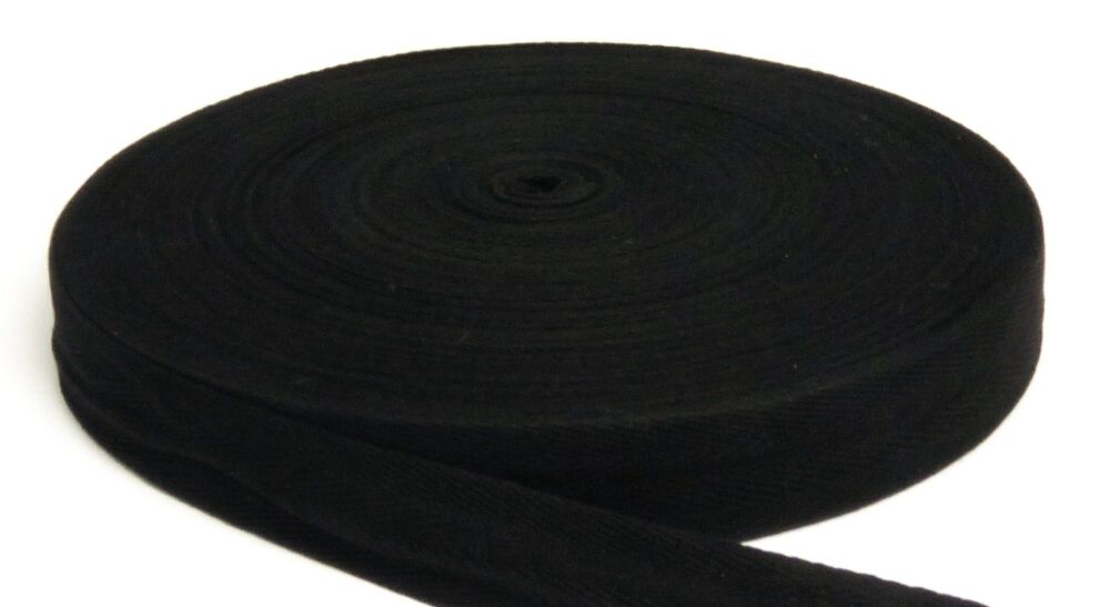 Cotton Tape Apron Bunting Bag Handle 25mm Wide Black