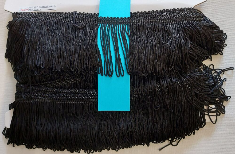 Fringe Loop Edging 65mm Black