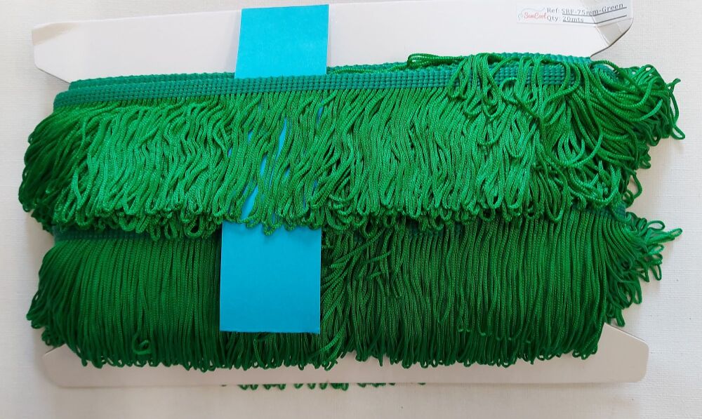 Fringe Loop Edging 65mm Emerald Green