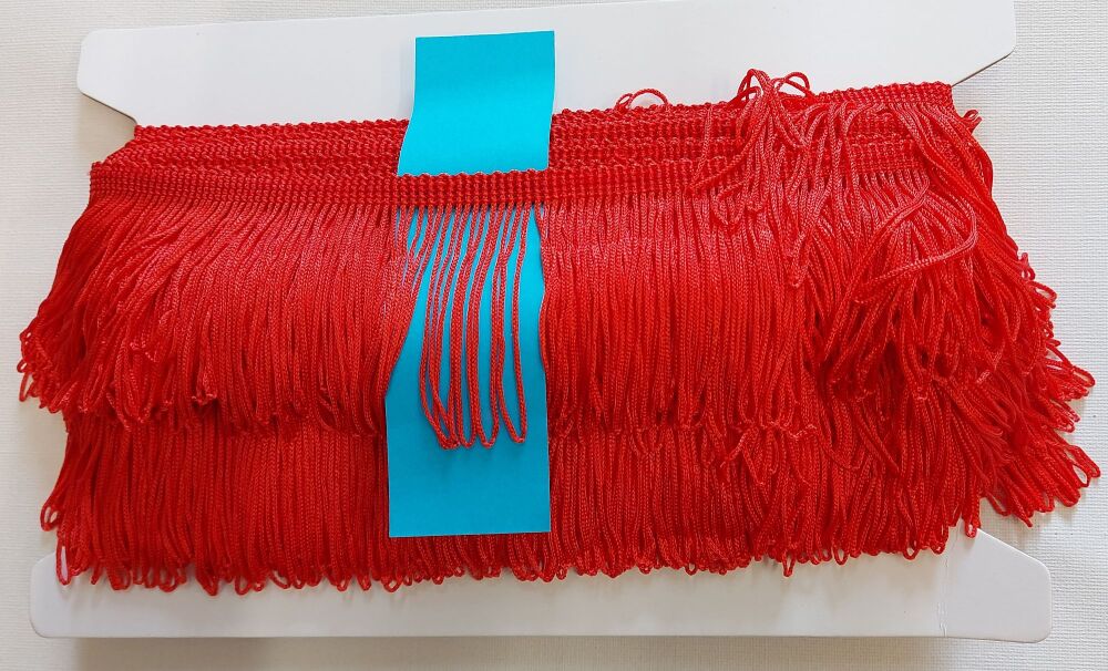 Fringe Loop Edging 65mm Red