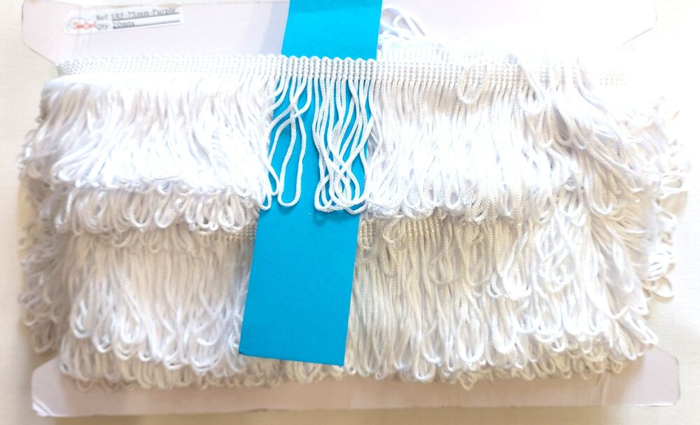 Fringe Loop Edging 65mm White
