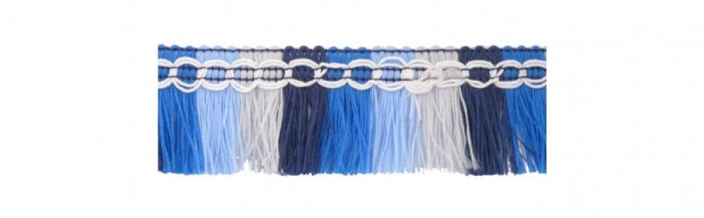 Tassel Fringe Edging 21mm Shades of Blue and Grey
