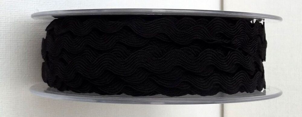 Ric Rac Ribbon Trim 6mm  Wide 2m Length Black