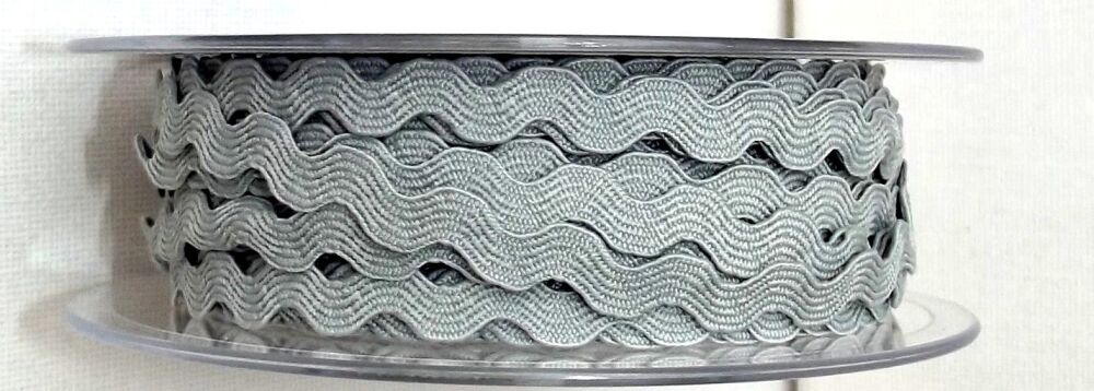 Ric Rac Ribbon Trim 6mm  Wide 2m Length Silver Grey