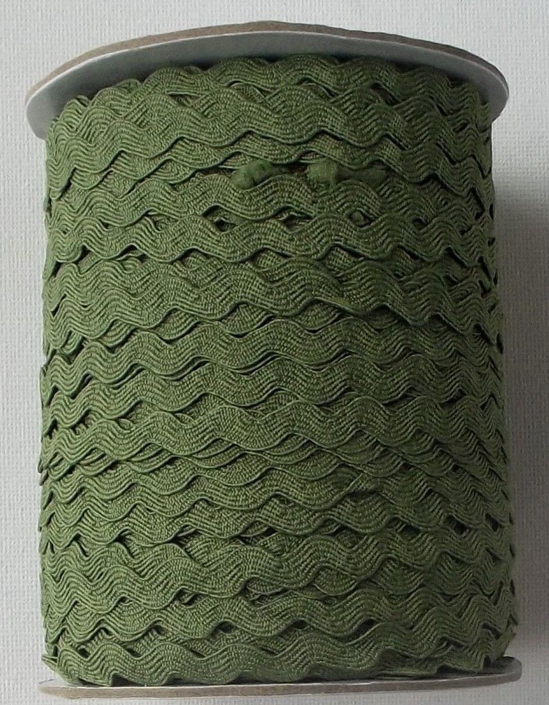 Ric Rac Ribbon Trim 6mm  Wide 2m Length Olive Green