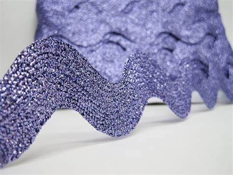 Metallic Lurex Ric Rac Ribbon Trim 14mm Wide Purple