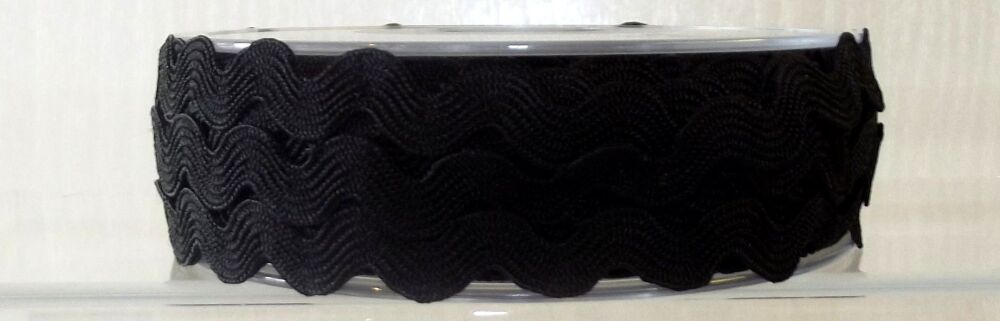 Ric Rac Ribbon Trim 12mm Wide Black