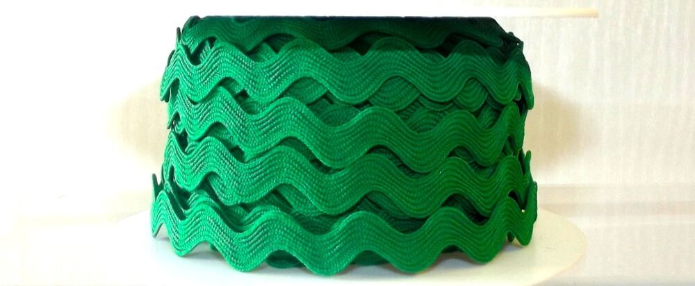 Ric Rac Ribbon Trim 12mm Wide Emerald Green