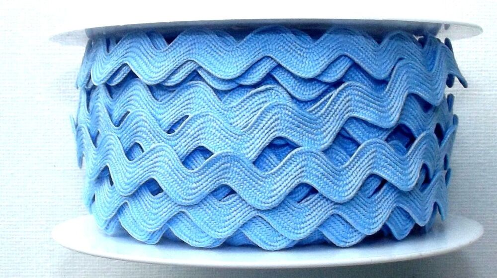 Ric Rac Ribbon Trim 12mm Wide Light Blue