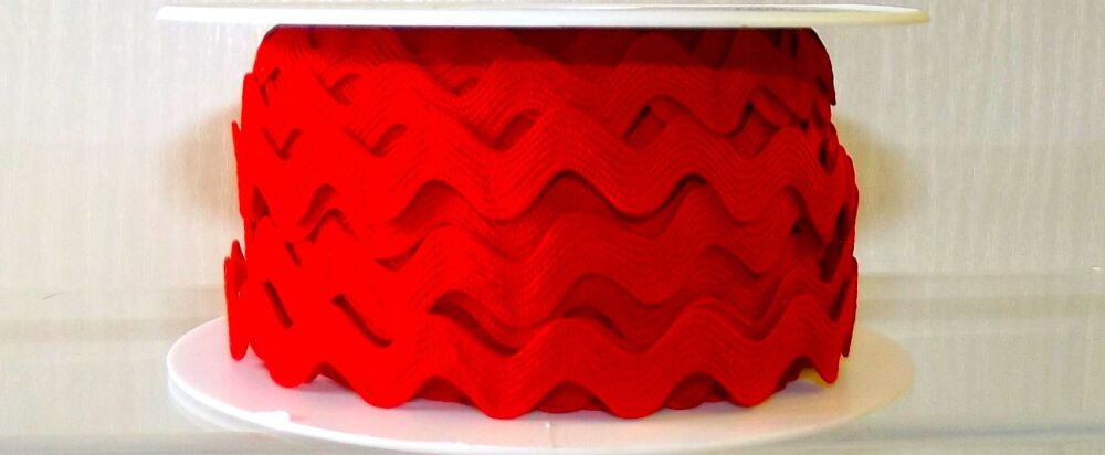 Ric Rac Ribbon Trim 12mm Wide Red