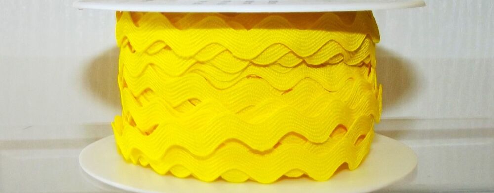 Ric Rac Ribbon Trim 12mm Wide Yellow