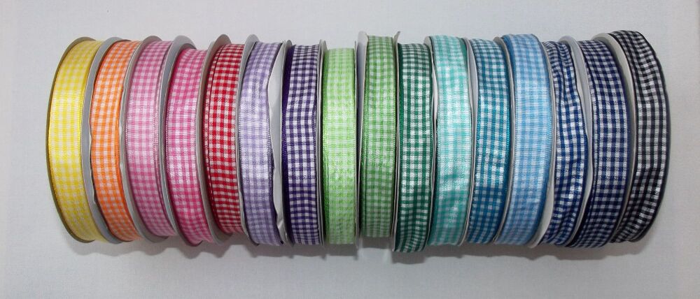 Wholesale - Gingham Ribbon 10mm Wide 50yd Roll (Approx 45m)