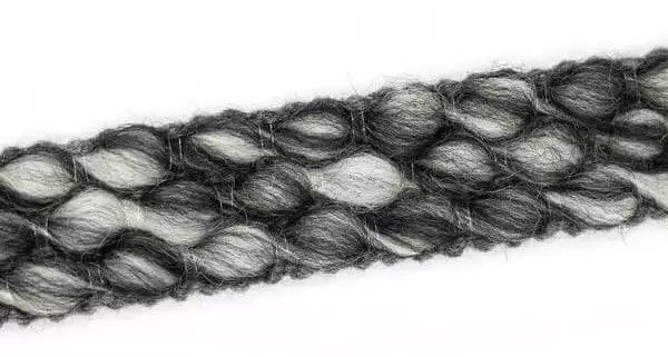 Alpaca Plaited Wool Braid 25mm Wide Sold per Metre Black Mix