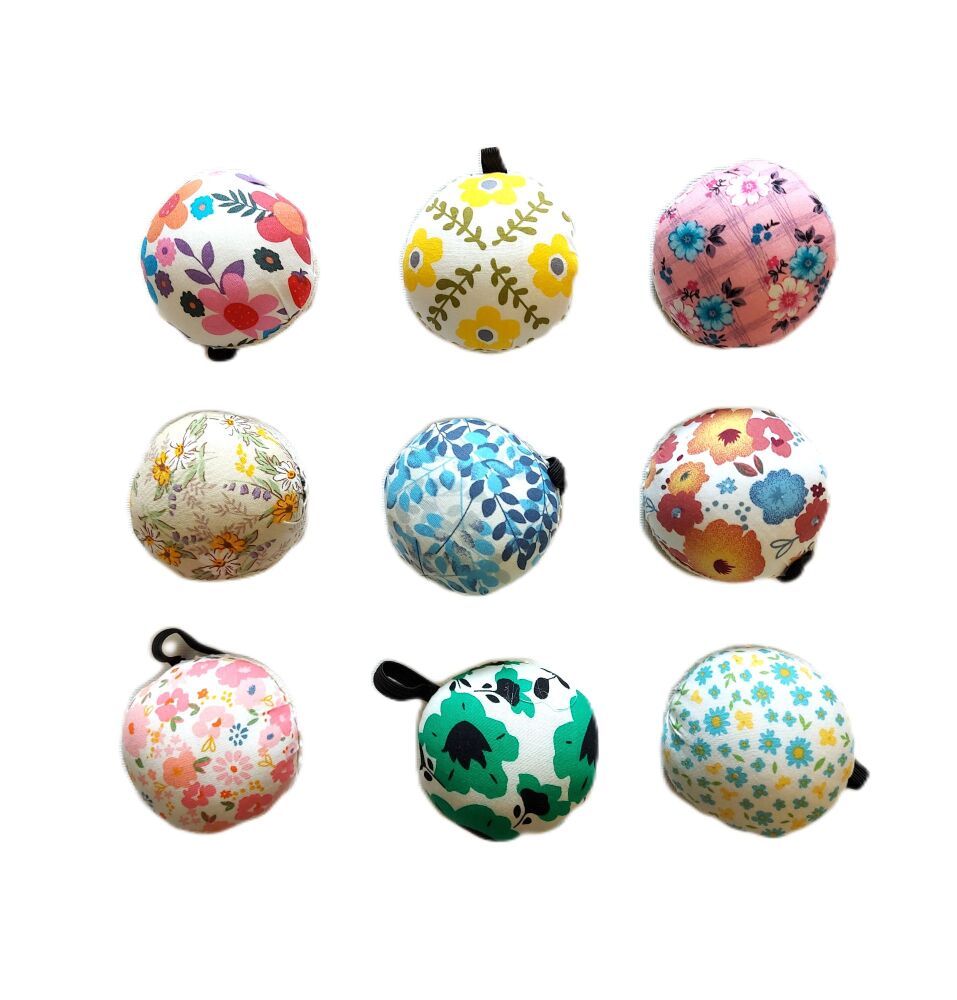 Pin Cushions Round with Elastic Wristband Wooden Base 6cm Diameter