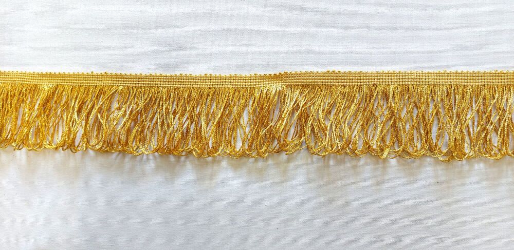 Fringe Loop Edging 65mm Gold Metallic