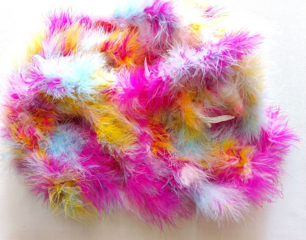 Marabou Feather Boa Fur Trim Multicoloured