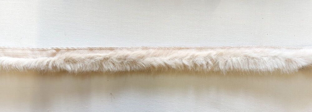 Faux Fur Trim 35mm Wide with Flange Cream