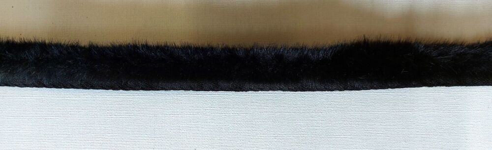 Faux Fur Trim 35mm Wide with Flange Black