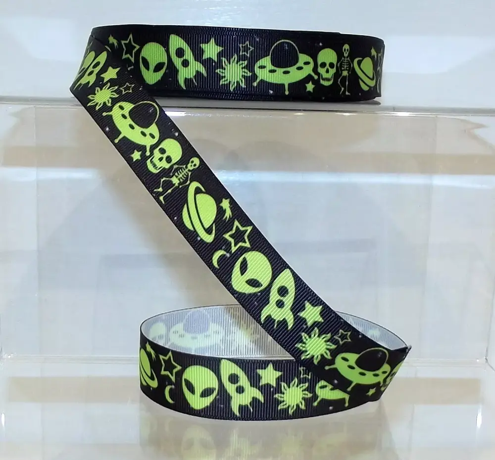Alien Space Grosgrain Ribbon 22mm Wide Sold per metre