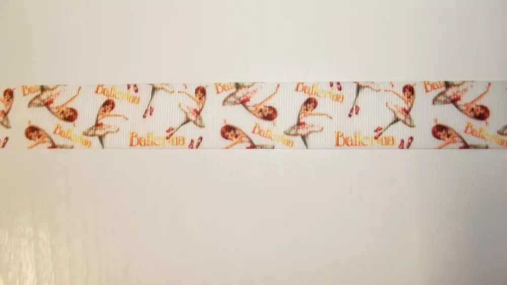 Ballerina Ballet Dancer Grosgrain Ribbon 25mm Wide Sold per metre