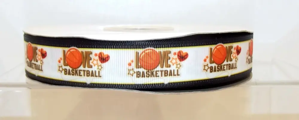 Basketball  Grosgrain Ribbon 16/22mm Wide - Sold per Metre