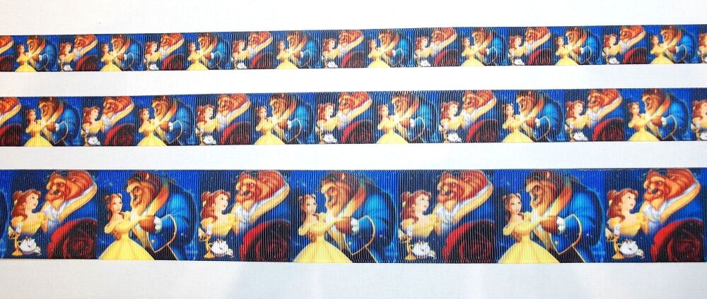 Beauty and the Beast Grosgrain Ribbon 16/22/38mm Widths - Sold per metre