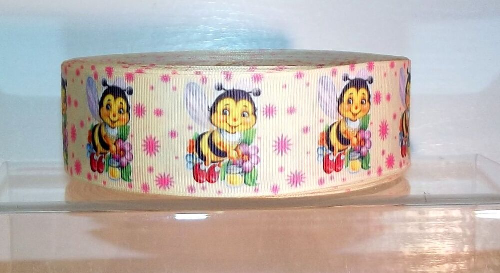 Bees Grosgrain Ribbon 16/22/38mm Wide Sold per Metre