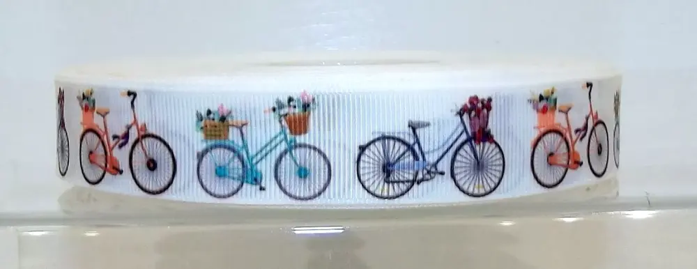 Bicycles Grosgrain Ribbon 22mm Wide Sold per metre