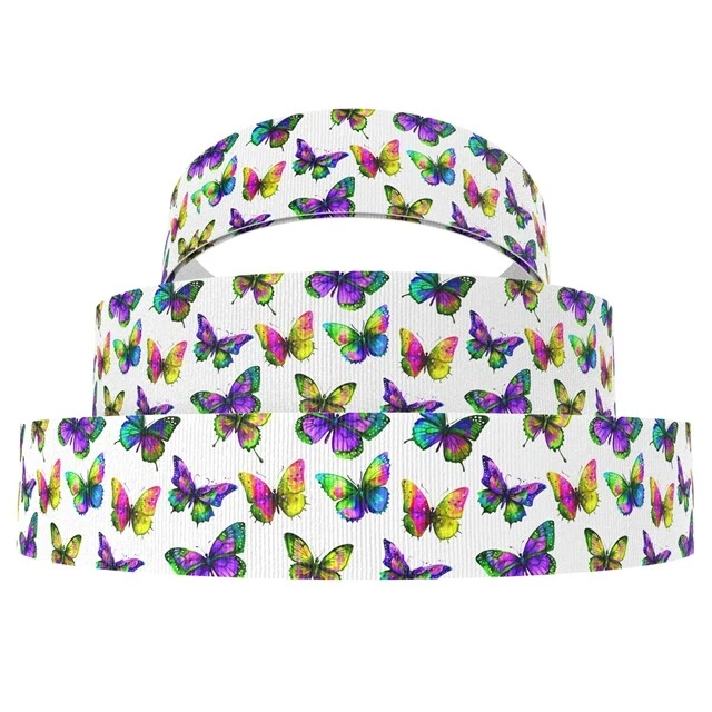 Butterflies Grosgrain Ribbon 16 or 22mm Sold per Metre