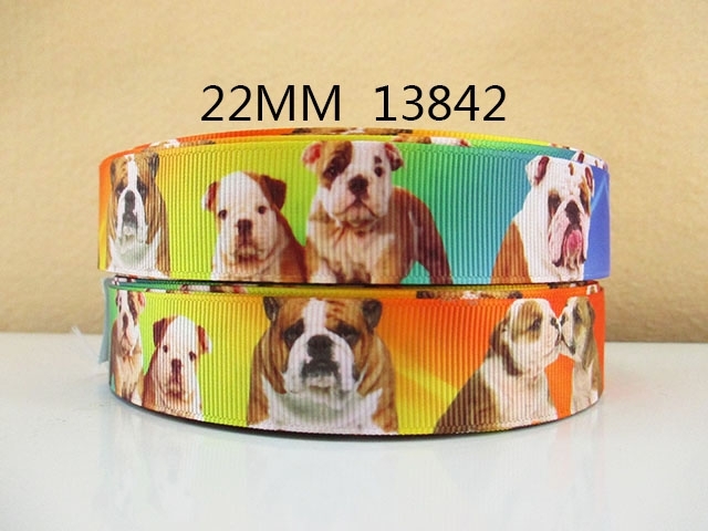 Bulldog Grosgrain Ribbon 22mm Wide Sold per metre