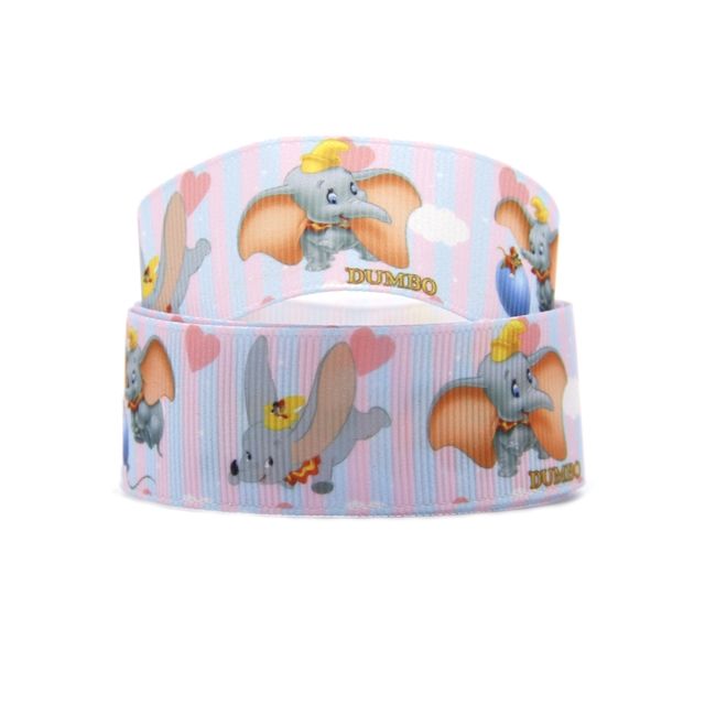 Dumbo #3 Grosgrain Ribbon 16/22/38mm Widths Sold per Metre Pink and Blue