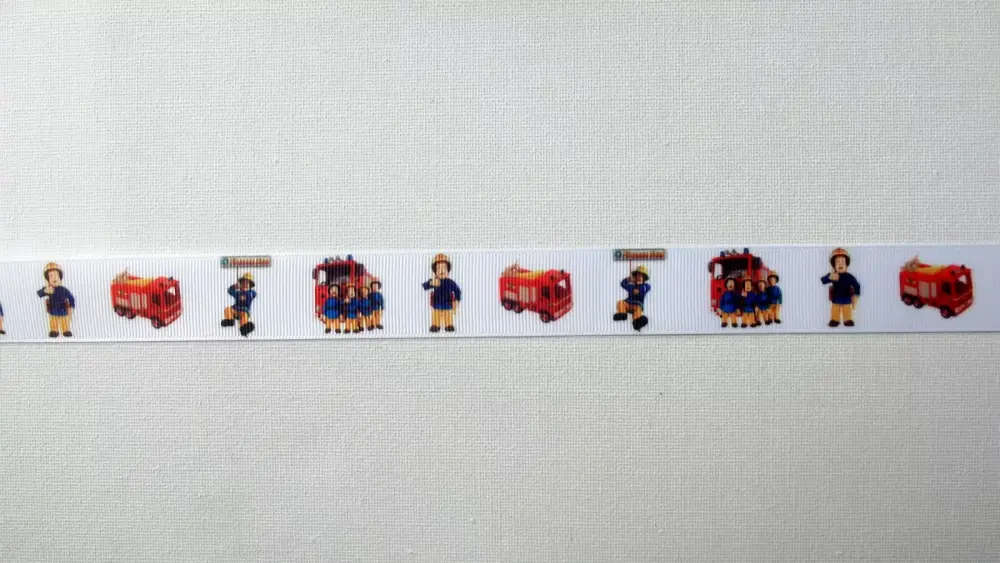 Fireman Sam Grosgrain Ribbon 25mm Wide Sold per metre