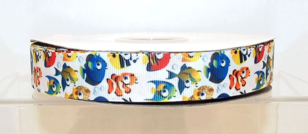 Fish Nemo Grosgrain Ribbon 16/22/38mm Widths Sold per Metre