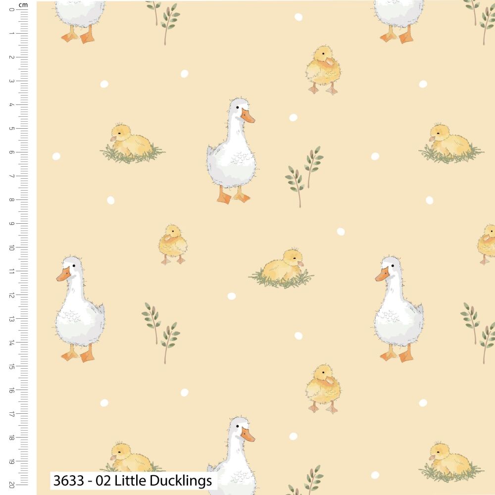 Farmyard Animals Fabric 112cm wide approx. Sold as FQ, 1/2m or 1m 3633-02 Little Ducks