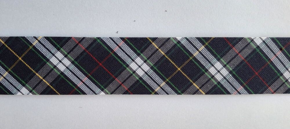 Christmas Bias Binding 30mm Wide 100% Cotton Navy Tartan