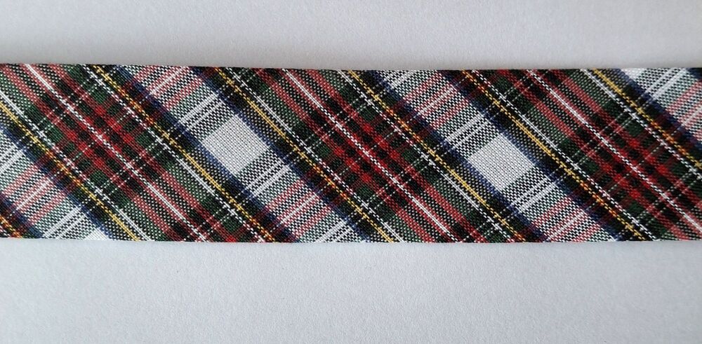 Christmas Bias Binding 30mm Wide 100% Cotton Red and White Tartan