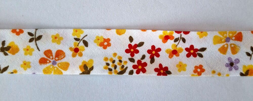 Bias Binding 18mm Wide 100% Cotton Sold per Metre Yellow and Orange