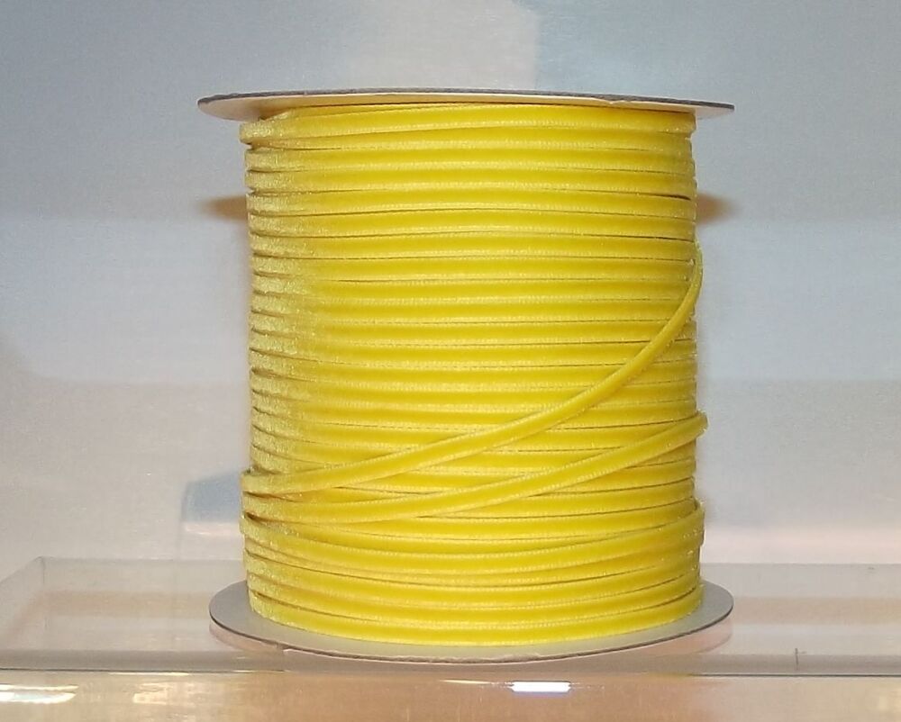 Velvet Ribbon 3mm Wide 3m Length - Yellow