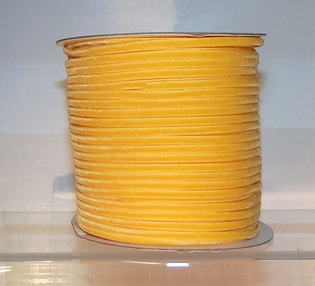 Velvet Ribbon 3mm Wide 3m Length - Orange