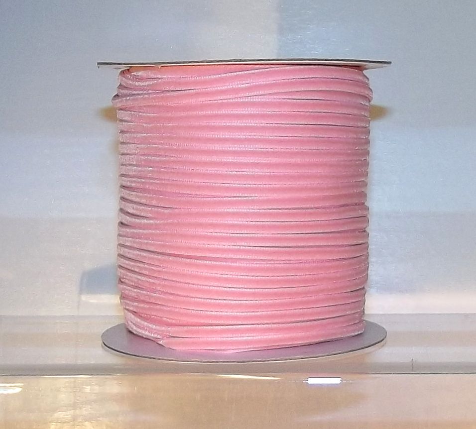 Velvet Ribbon 3mm Wide 3m Length - Baby Pink