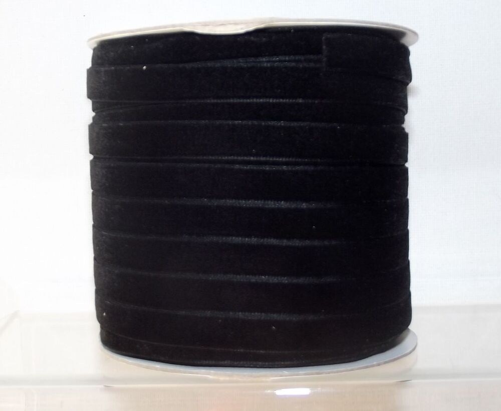 Velvet Ribbon 10mm Wide Sold per Metre - Black
