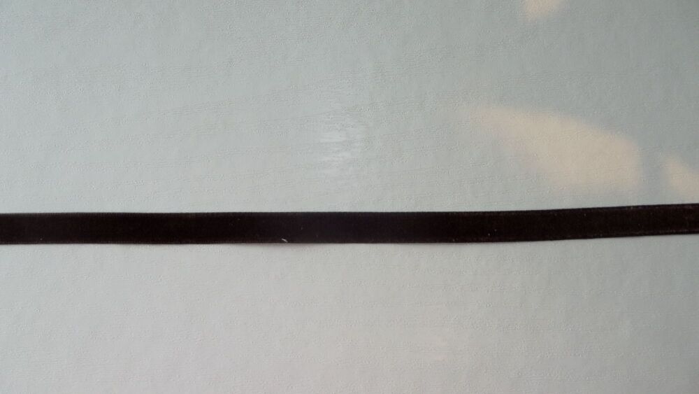 Velvet Ribbon 10mm Wide Sold per Metre - Chocolate