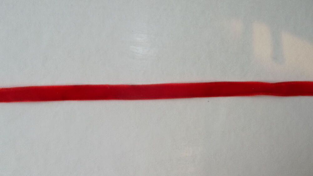 Velvet Ribbon 10mm Wide Sold per Metre - Red