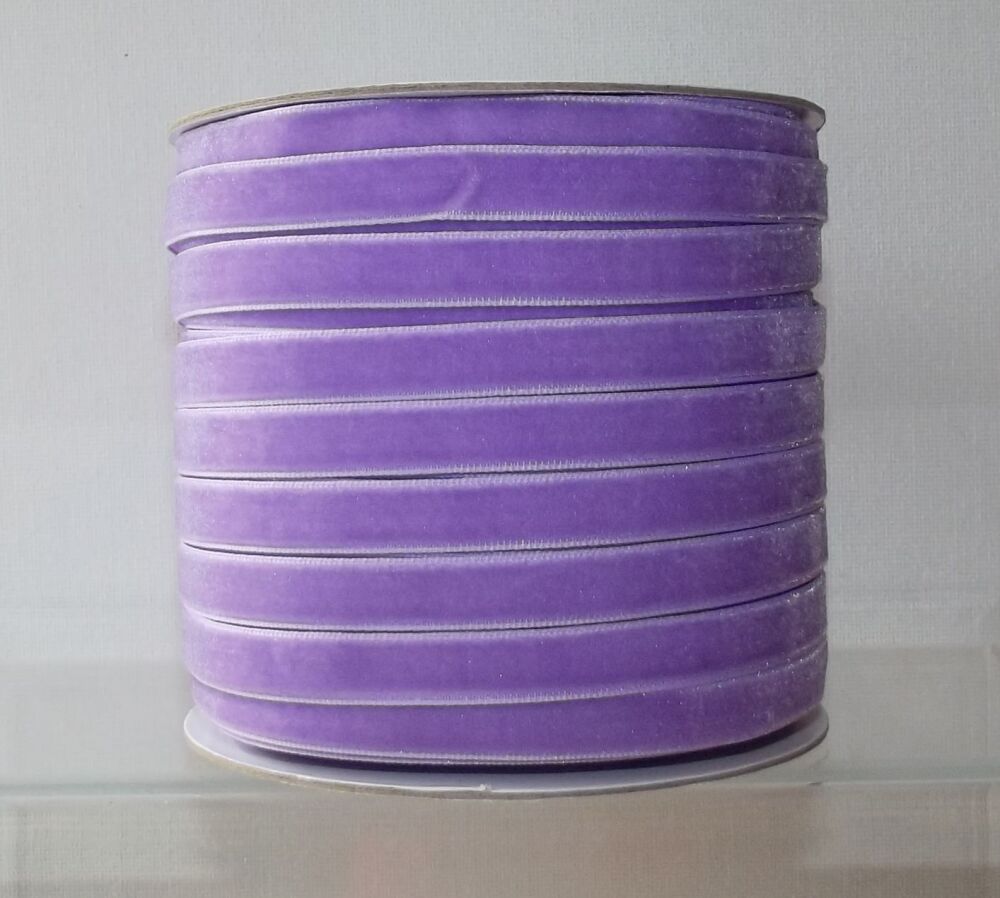 Velvet Ribbon 10mm Wide Sold per Metre - Lilac