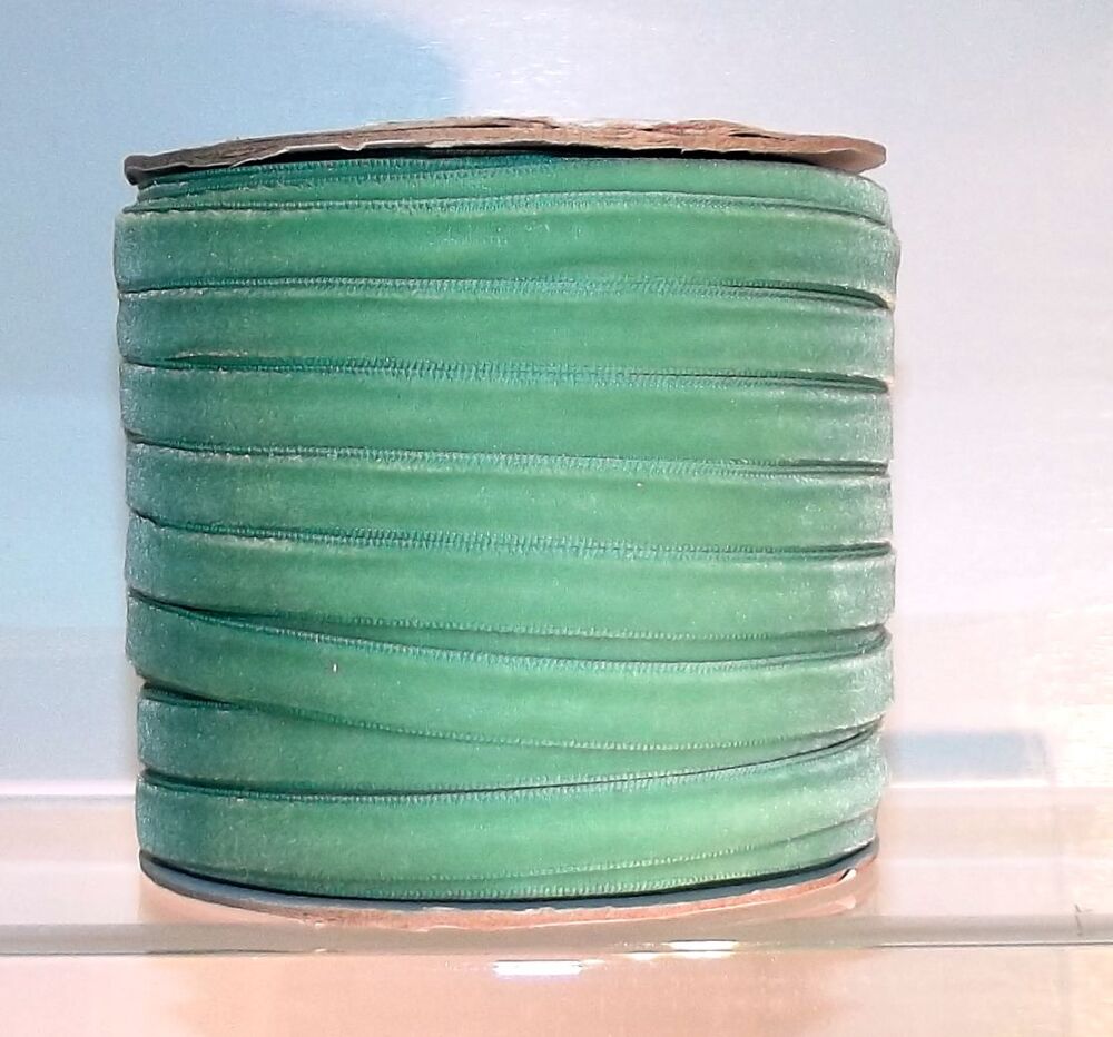 Velvet Ribbon 10mm Wide Sold per Metre - Sage Green