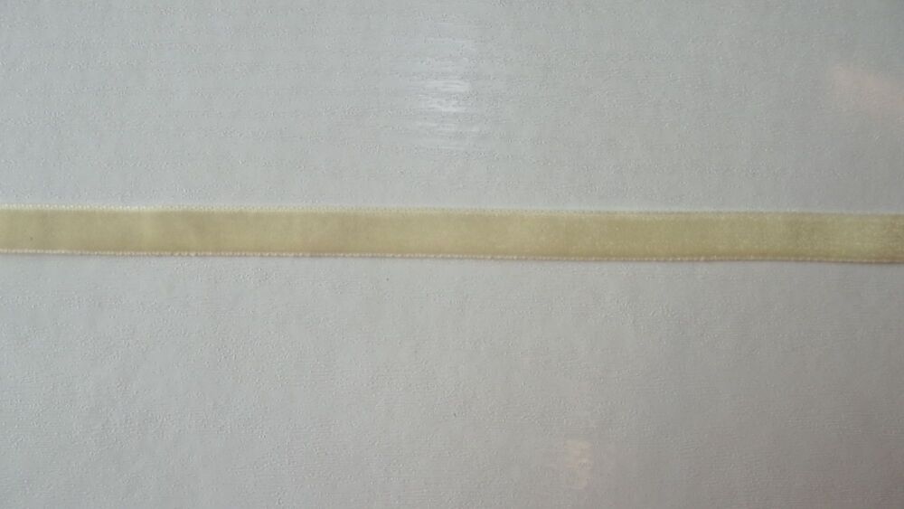 Velvet Ribbon 10mm Wide Sold per Metre - Cream