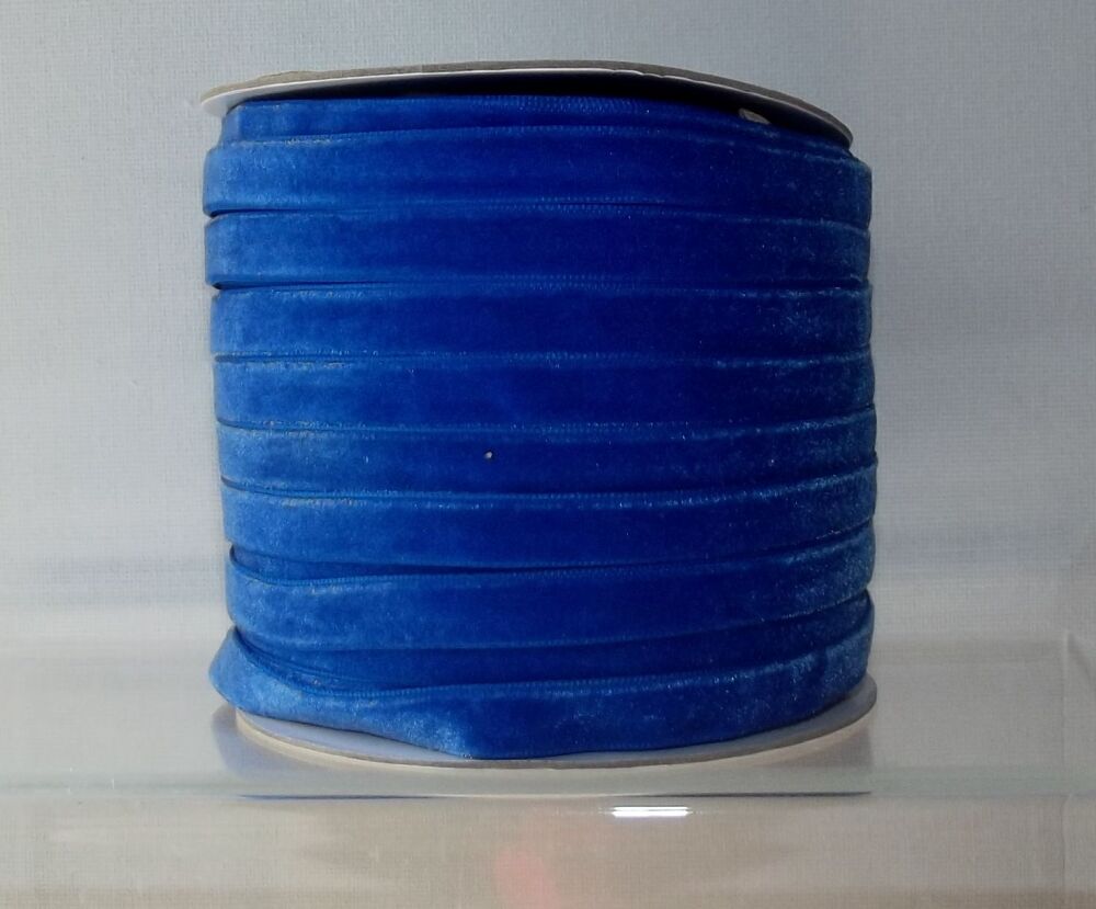 Velvet Ribbon 10mm Wide Sold per Metre - Royal Blue